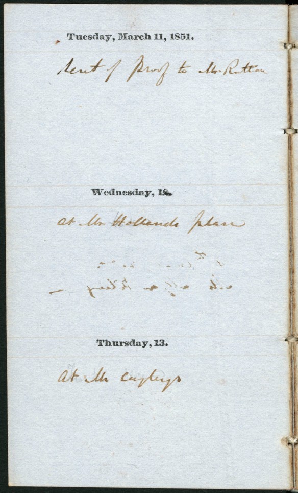 Une page du journal personnel de sir Sandford Fleming, avec la date au haut, suivie d’une unique ligne de texte.