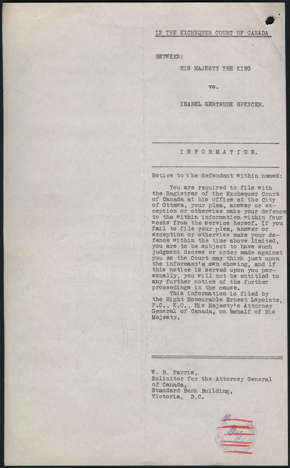 Page dactylographiée d’une requête concernant une expropriation. 