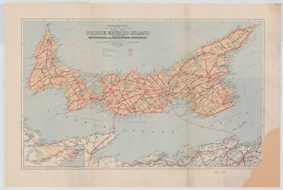 Une carte en couleur de l’Île du Prince-Édouard montrant les routes et les sites récréatifs sur l’île.
