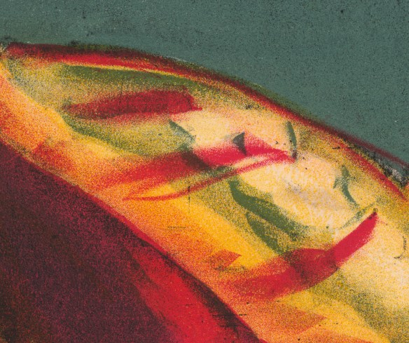 Un détail des couleurs transparentes utilisé dans l'affiche.