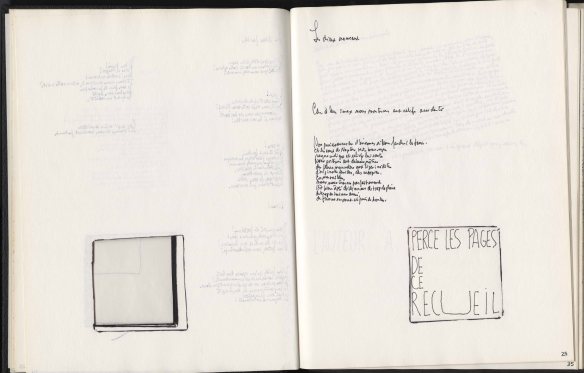 Images de deux pages du livre de Normand Chaurette Œuvres complètes. Tome I.