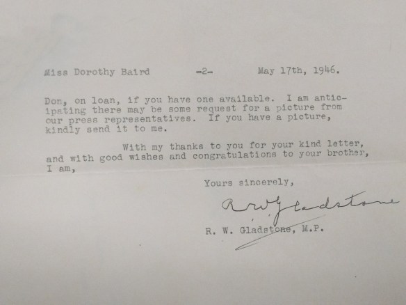 Page dactylographiée se terminant par la signature de M. Gladstone.